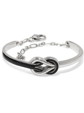 Brighton Interlok Harmony Bar Bracelet Silver with Black Knot Accent JF0258